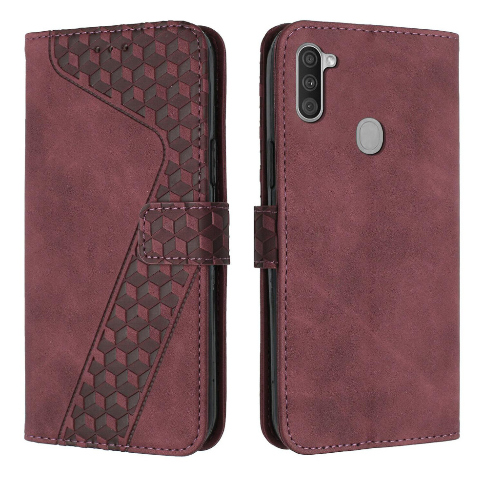 Samsung Galaxy A11 Case, Pu Leather Flip Cover Magnetic Clasp Design Wallet Card Slots Stand Case: Red 4951152355752
