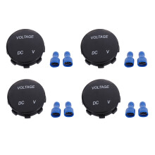 4X Universal Digital Monitor Voltmeter Wasserdichter Spannungsmesser LED Blau für 12V-24V Auto Motorrad Auto Lkw
