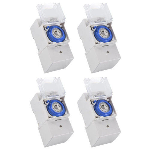 4X SUL181H Mechanical Timer 24 Hours   Relay Electrical Programmable Timer 24 Hour Din Rail Timer