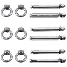 6Pcs Stainless Steel Style Shield Anchor Eye Bolts M6 x 82mm,Silver