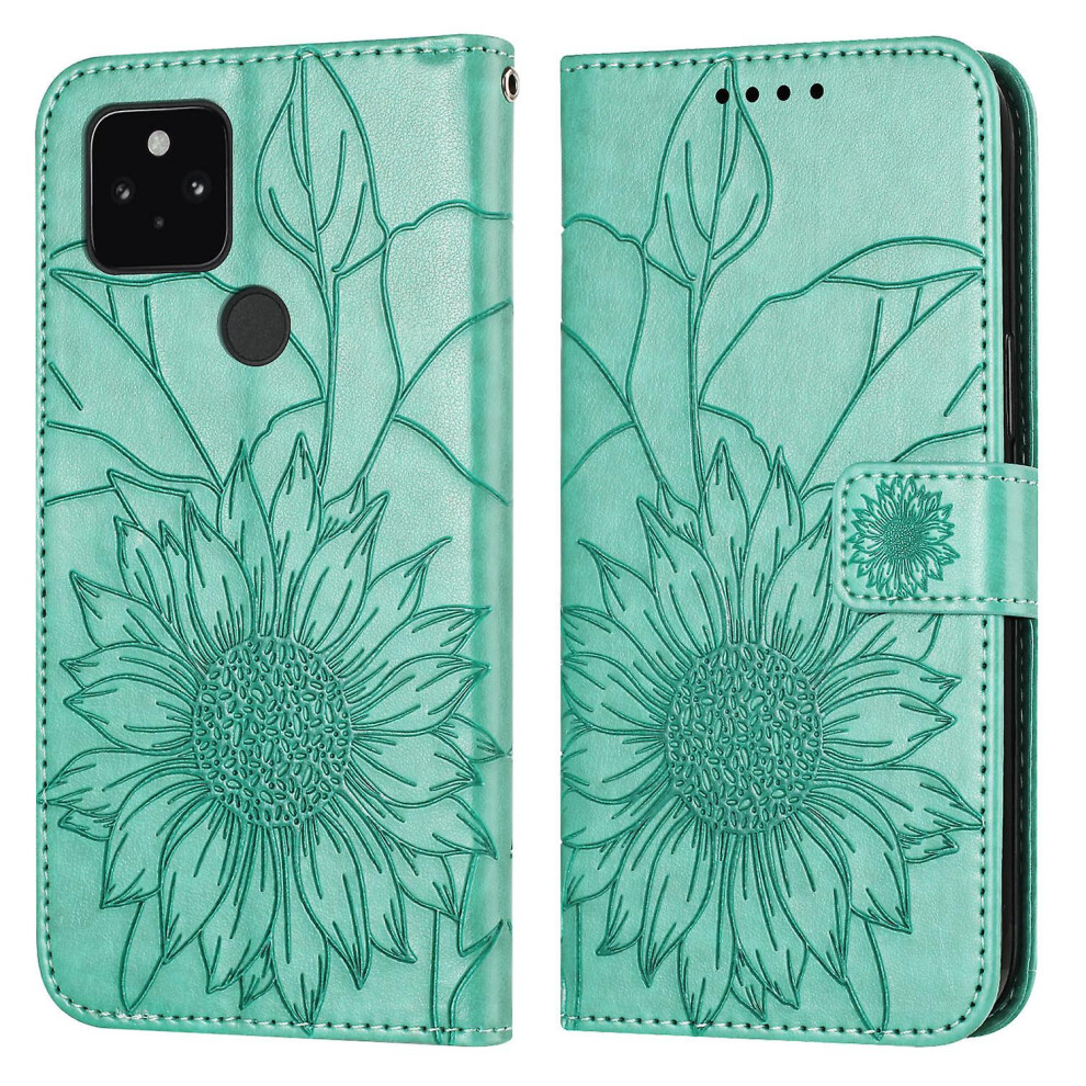 Compatible Google Pixel 5 Wallet Case,3 Credit Card Slot Id Card Holder,Pu Leather Flip Case: Green 4183600161855
