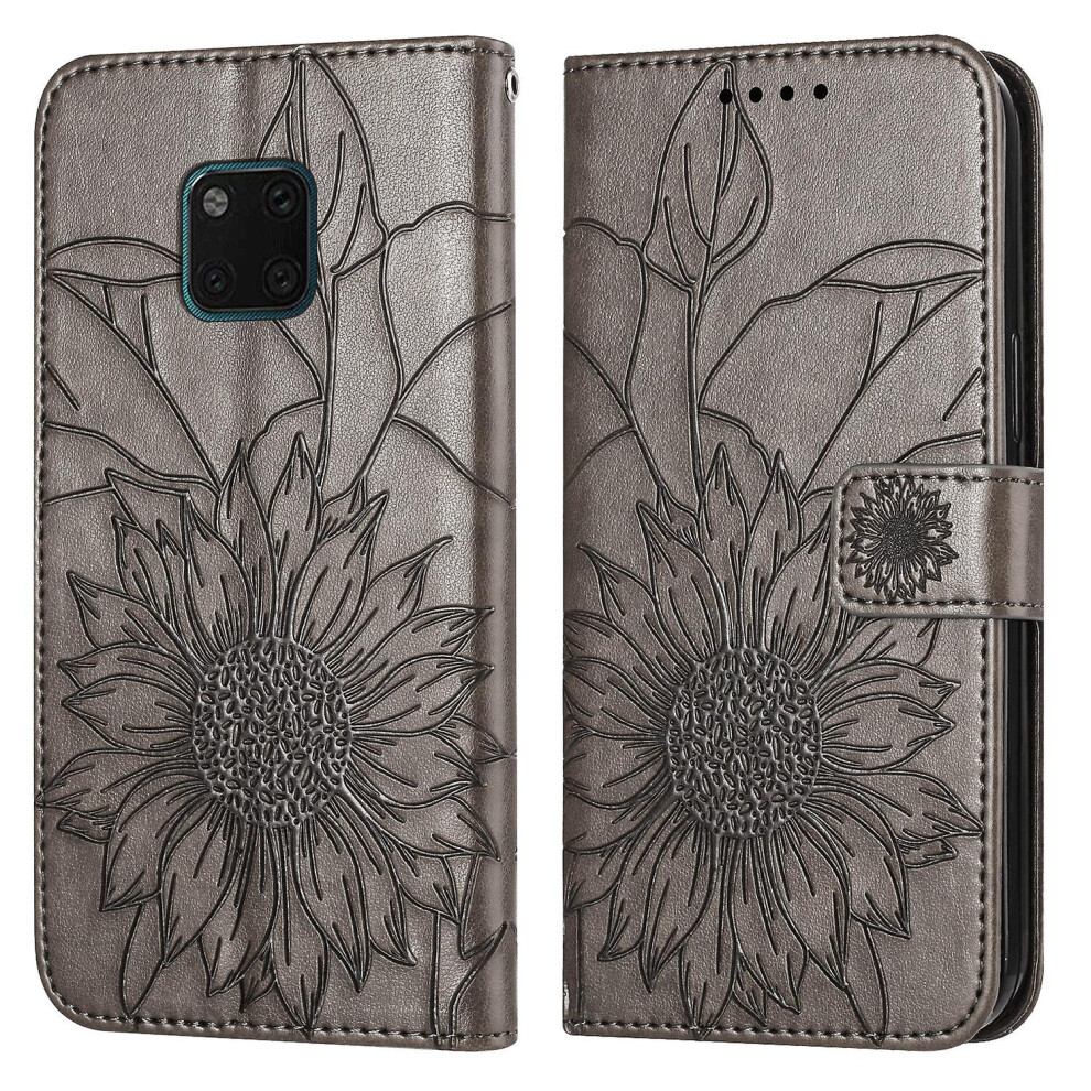 Compatible Huawei Mate20 Pro Wallet Case,3 Credit Card Slot Id Card Holder,Pu Leather Flip Case: Gray 5702815337368