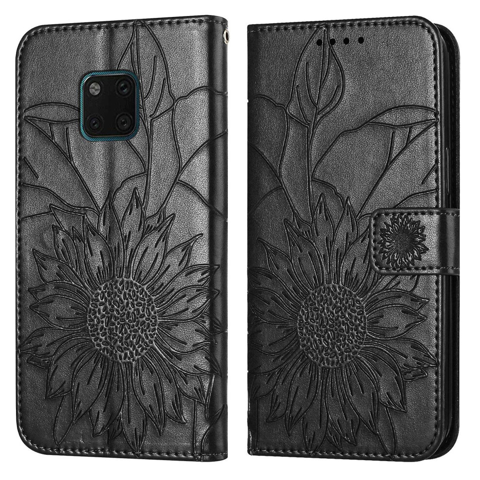 Compatible Huawei Mate20 Pro Wallet Case,3 Credit Card Slot Id Card Holder,Pu Leather Flip Case: Black 5702815337337