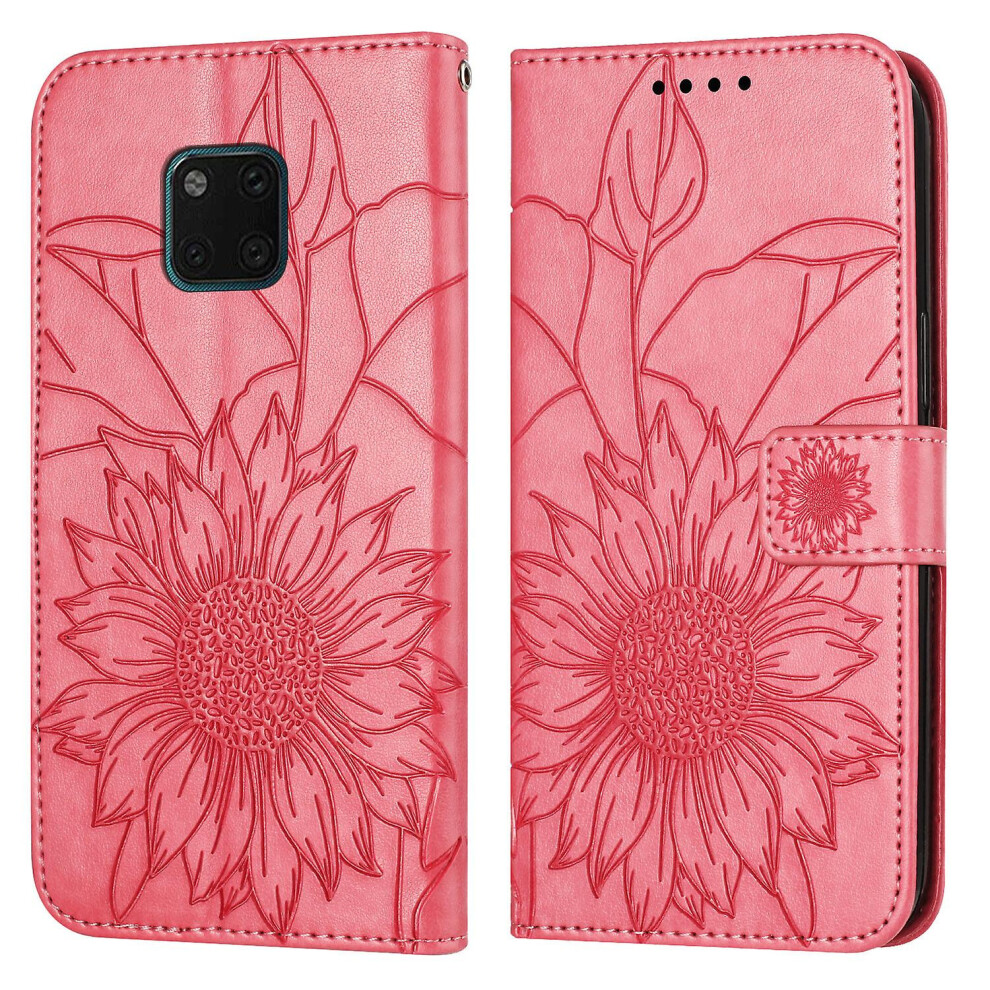 Compatible Huawei Mate20 Pro Wallet Case,3 Credit Card Slot Id Card Holder,Pu Leather Flip Case:rose Red 5702815337405