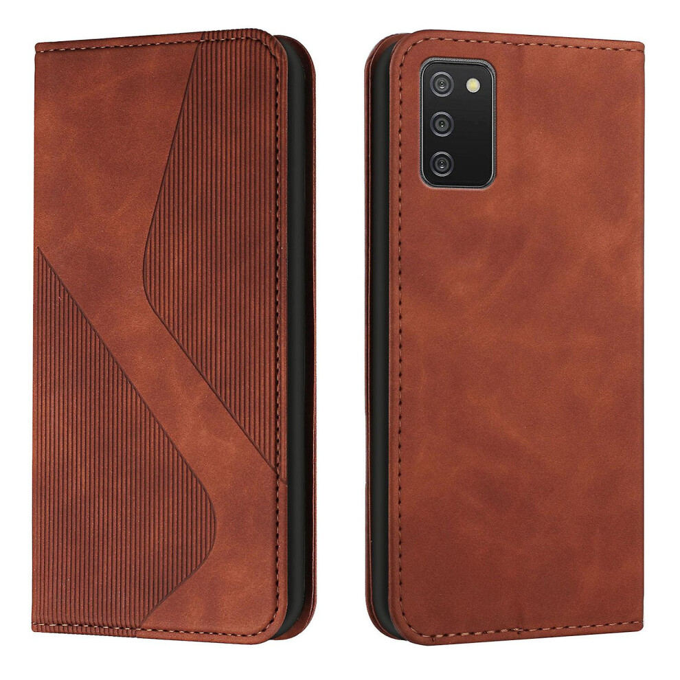 Samsung Galaxy A02s Us Case, Pu Leather Flip Cover Magnetic Closure Wallet Card Slots Stand Case: Brown 8049759215442