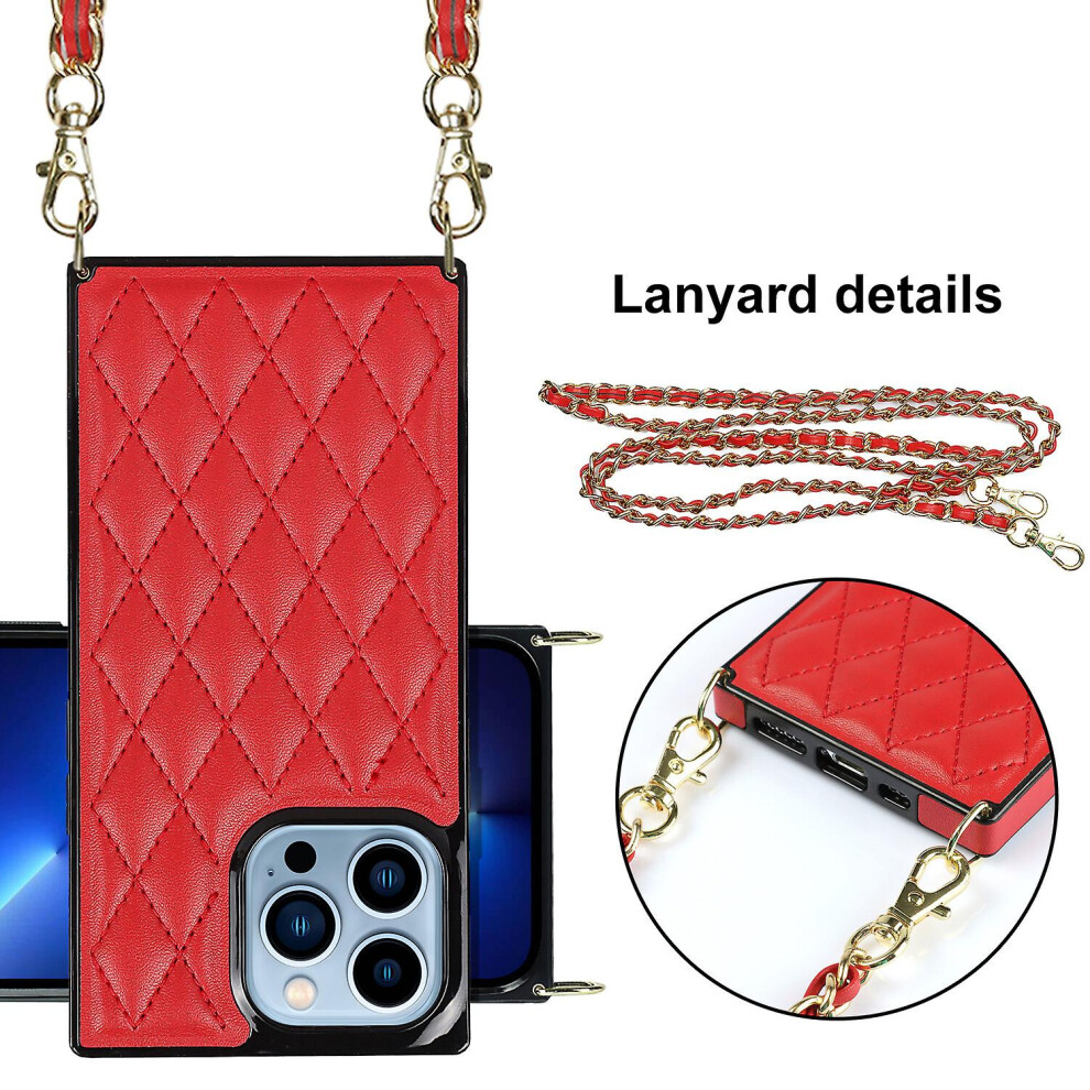 Cross Body Lanyard Cover Compatible Iphone 13 Pro Max Case: Red 5447759128817