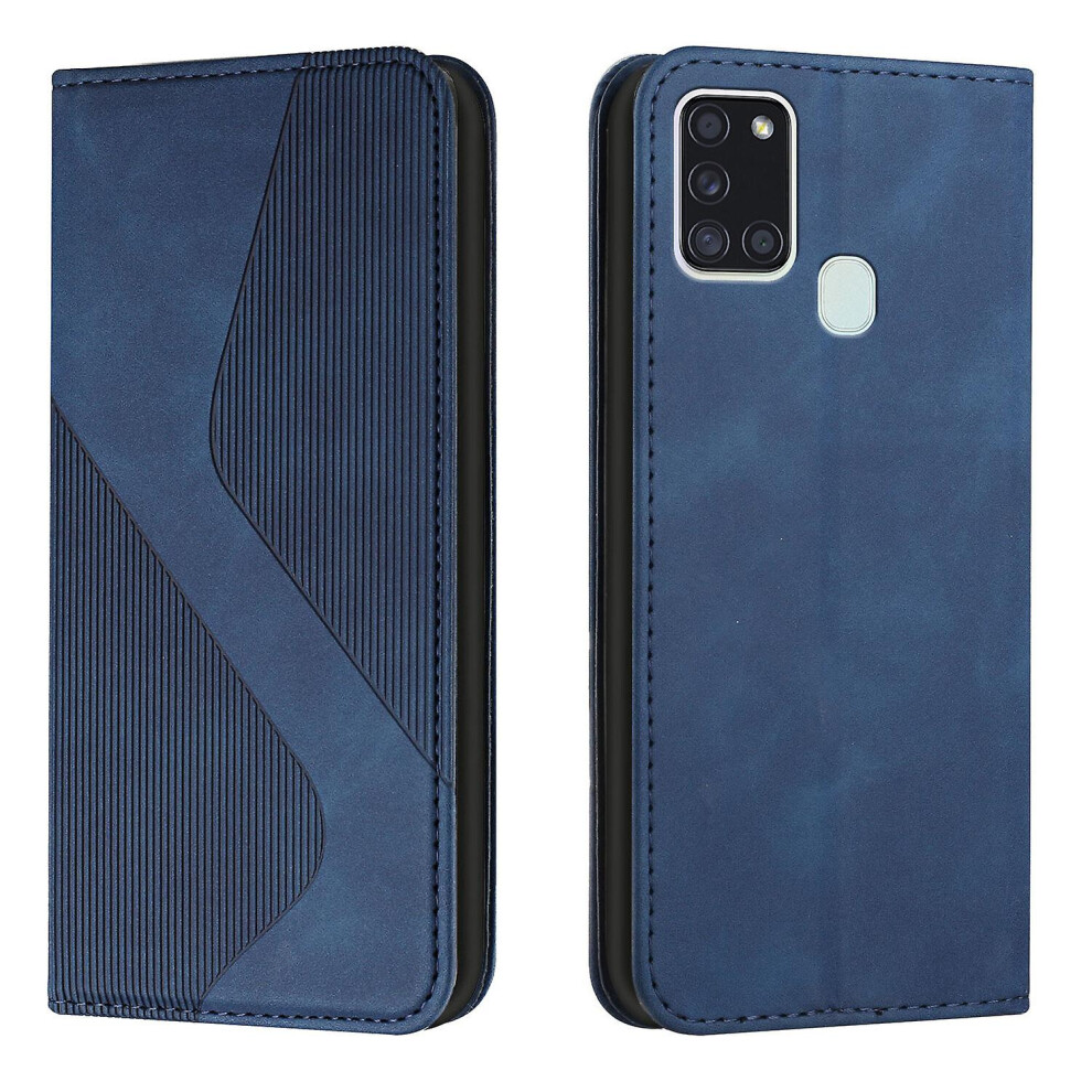 Samsung Galaxy A21s Case, Pu Leather Flip Cover Magnetic Closure Wallet Card Slots Stand Case: Blue 4394416234569