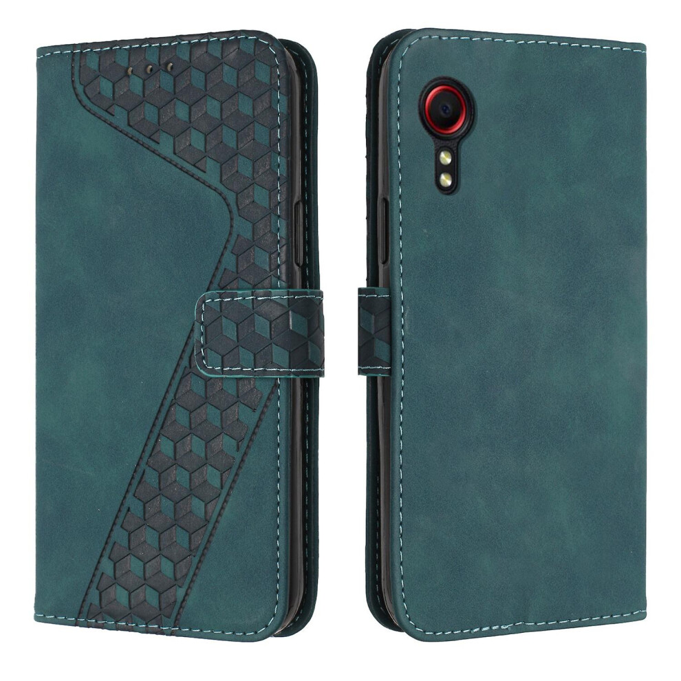 Samsung Galaxy Xcover 5 Case, Pu Leather Flip Cover Magnetic Clasp Design Wallet Card Slots Stand Case: Green 4059075279367