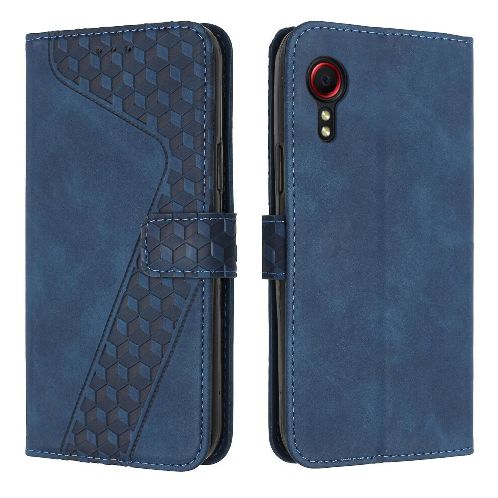 Samsung Galaxy Xcover 5 Case, Pu Leather Flip Cover Magnetic Clasp Design Wallet Card Slots Stand Case: Blue 4059075279350