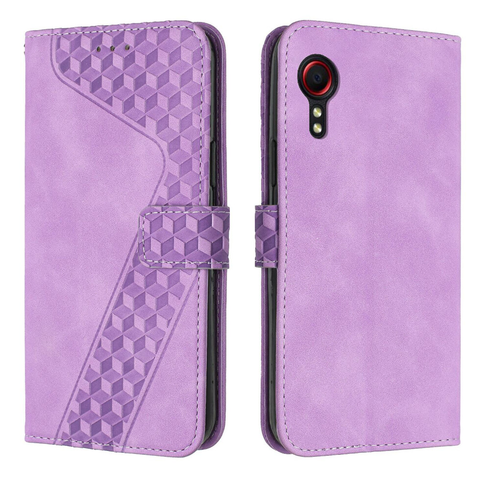 Samsung Galaxy Xcover 5 Case, Pu Leather Flip Cover Magnetic Clasp Design Wallet Card Slots Stand Case: Purple 7905196319642