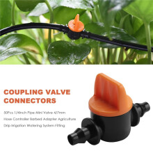 50 PièCes 1/4 Pouces Tuyau Valve 4/7Mm Tuyau ContrôLeur Adaptateur Barbelé Agriculture Goutte à Goutte SystèMe D'Arrosage Raccord