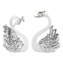 2 StüCke Schwan Ornamente Figuren, Schwan Kuchen Dekoration, Auto Figuren Dekoration, Haus Hochzeit Weihnachts Dekoration B.