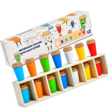 Children Wooden Drink Bottle Color Learning Game Fine Motor-1
