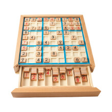 Educational Wood Sudoku Play Toy With Rounded Sides For-Blue