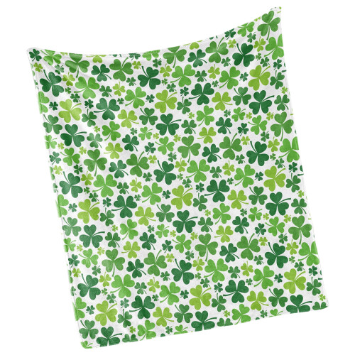 Soft Irish Print Fleece Blanket With Patricks Day Theme For-B