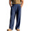 Men's Linen Button Straight Leg Pants, Drawstring-Dark Blue L 1