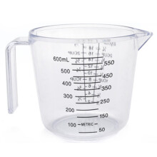 Utensílios de Panificação Copo de Medição de Plástico Graduado de Dupla Face com Copo de Medição Graduado Cilindro de Medição 600ml