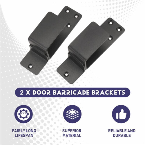 Door Barricade Brackets,2 Pack Drop Open Bar Holder for Home Security, 2X4 Bar Brackets Prevent Unauthorized Entry 1
