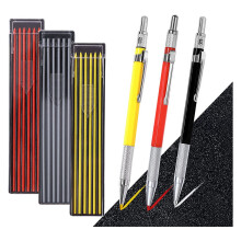 3Pcs Mechanical Carpenter Pencils Set with Built-In Sharpener for Steel,Pipe Fitter ,Construction Woodworker A