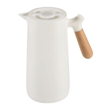 1L Glass Liner Vakuum Flasche Heiß Wasser Krug Haus BüRo Isolierung Auslaufsichere Heiß Wasser Kanne für Kaffee Tee Thermal, Weiß