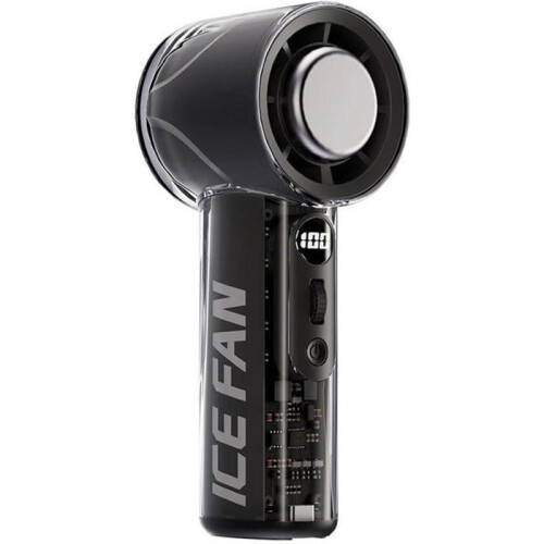 High-quality portable fan featuring ice compression technology, a long-lasting battery, and adjustable settings.