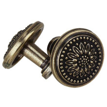 30 Stück Antike Bronze Blume Runder Griff Küchen Schrank Tür Schublade Griff mit Schraube 25 x 23 mm