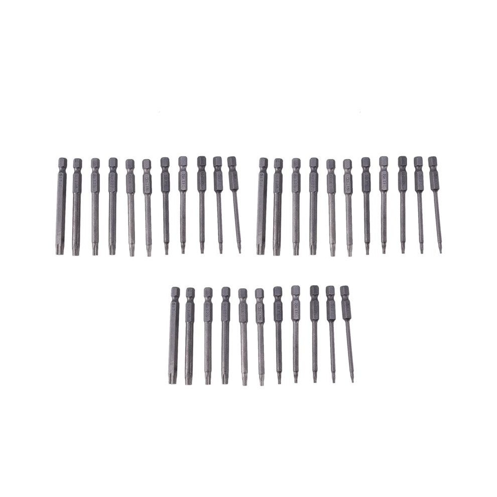 33Pcs 75Mm Magnetic S2 Steel Screwdriver Bits Hex Torx T6/T7/T8/T9/T10/T15/T20/T25/T27/T30/T40 6032262454493