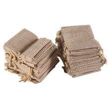 50 PièCes SéRies Petits Sacs en Toile de Jute avec Cordon de Serrage, 7,6 X 10,2 Cm Cadeau Petits Sacs en Toile de Jute, RéUtilisables pour Stocker