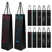 12PièCes SéRies Papier Sacs à Vin Sac Cadeau Sacs à Vin Rouge Sacs à Bouteille Unique Fourre-Tout Vin Sac à Main Sac de Transport Sacs