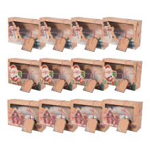 Boîtes à Biscuits de Noël avec Fenêtre, Boîtes à Biscuits de Vacances pour Cadeaux, Pâtisseries, Bonbons, Cadeaux, Boîtes de Noël