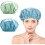 Cuffia da doccia da donna, cuffia elastica riutilizzabile per capelli, per doccia, spa e salone di bellezza, 2 pezzi (blu + verde). 1