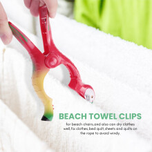 4Pcs Beach Towel Clips for Sun Loungers, Bird Towel Clips Large Windproof Clothes Hanging Peg Quilt Clamp Holder