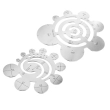 Set di 2 Utensili da Taglio Rotondi nel Pelle Righello nel Metallo Righello Cerchio Righello Cerchio nel Pelle Punzonatura nel Pelle