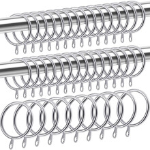 40 Stk. Metallvorhangring für VorhäNge und Stangen, Baumelnder Verschiebbarer ÖSenring 32 Mm Innendurchmesser (Silber)