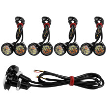 10 Pcs 12V 23Mm Dual Color Switchback 4014 Smd 12 Led Drl  Eye Daytime Light Car Motor Turn Lights