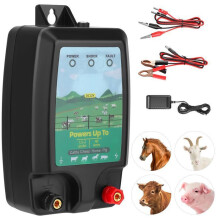 Électrificateur de clôture électrique de 10 km pour animaux, kit de clôture de jardin de 1,5 à 2 J - Étanchéité IP45