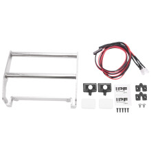 Parachoques Delantero de Metal con Luz LED para 1/10 RC Crawler TRX4 K5 Blazer, Plata