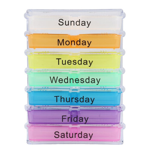 7 Day Tablet Pill Boxes Storage Organizer Container Case