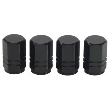 Schwarz Reifen Luftventilkappen Fit Alle Schrader-Ventil (Packung mit 4)