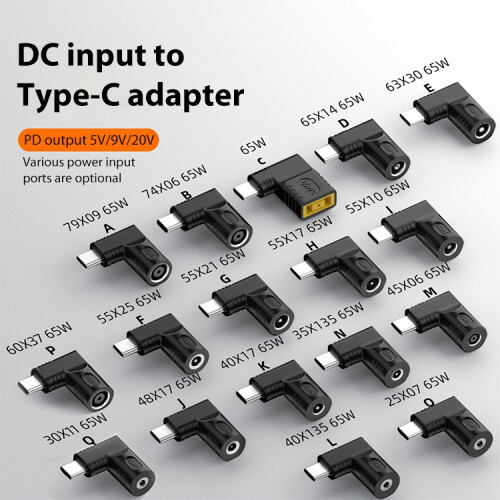 7.4x0.6mm 65W DC Input to USB-C / Type-C PD Power Adapter 1