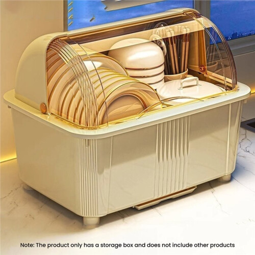 Large Capacity Kitchen Bowl Storage Organizer Dish Shelf Dustproof Drainage Storage Box Draining Dish Dryer Kitchen B 2