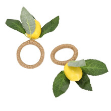36Pcs Simulation Lemon Plant Napkin Ring Fruit Meal Buckle Hotel Model Room Napkin Ring Napkin Buckle Party Supplies