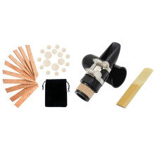 10 Neck Connection Cork and 17 Woodwind Instrument Pads & 1set Mouthpiece Kit, Includes Ligature+Clarinet Reed 2.5