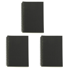 3X Retro Coil Sketch Sketchbooks Tom Notebook Notebook School Paper (Svart och Vitt)
