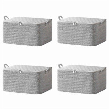 4X Non-Woven Zippers Storage Bag Moving Quilt Storage Basket Travel Large-Capacity Clothing Storage Bag