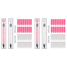 68-Teiliges Diamant-Malstift-Set, 4 Nachfüllbare Wachsstifte mit 64 Wachs-Stiften, Rotierender Klebepunkt-Bohrstift (Rosa und Weiß)