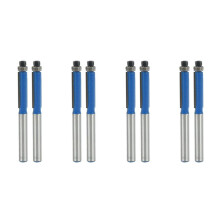 8Pcs 2.6 Inch Long 2 Edges Flush Trim Router Bit 1/4 Inch x 1/4 Inch for Carpenter