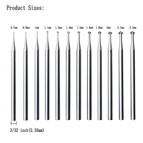 24 Peças 90º Hart Burr - Haste de 3/32 Polegadas 90 Graus Heart Burs Joias Engarving Bits Conjunto de Rebarbas Lapidárias 1