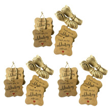 300 Pcs Merci de Célébrer avec Nous Tags Papier Wrap Tags avec de la Ficelle de Jute Naturel pour Baby Shower, Noël, Mariage et Décoration de