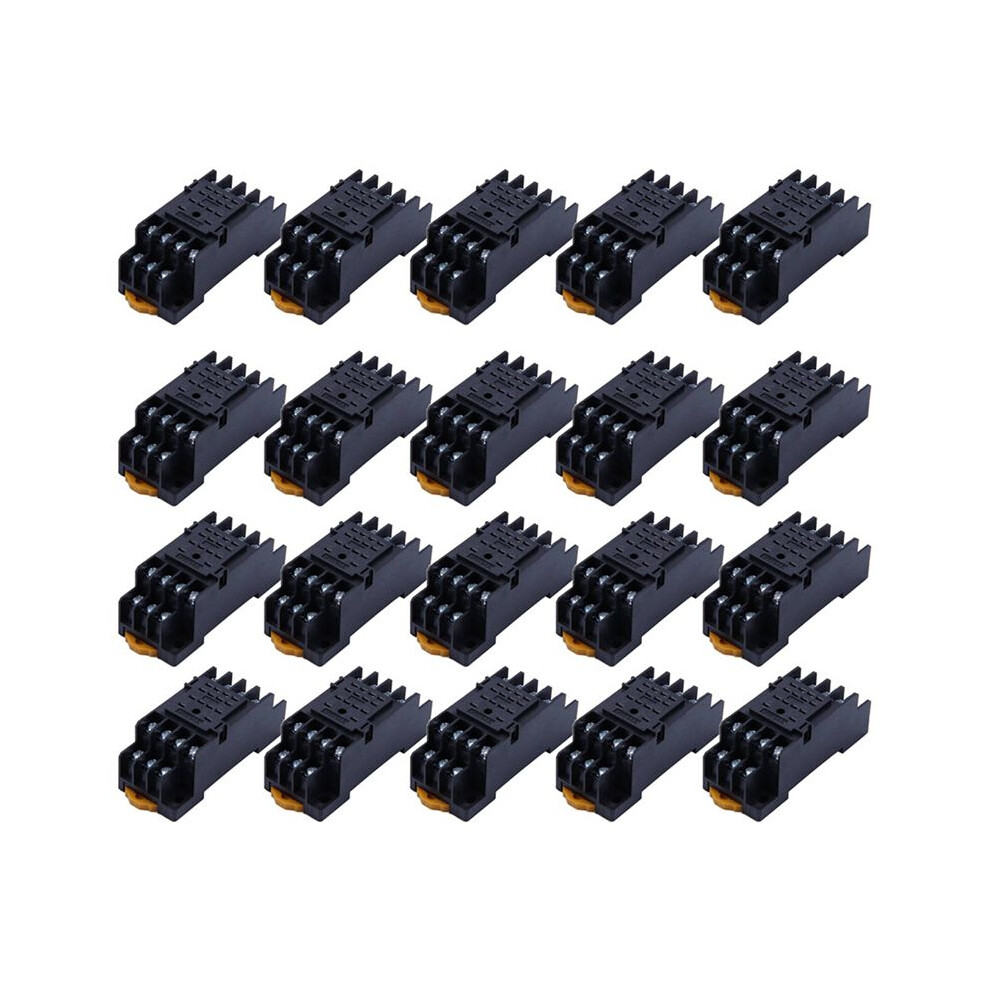 20X PYF14A DIN Rail Power Relay Socket Base 14 Pin for MY4NJ HH54P MY4